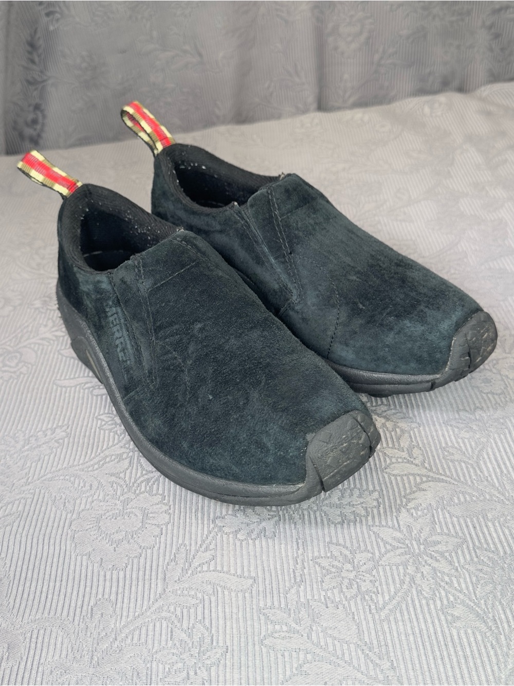 Merrell Jungle Moc Waterproof Black Suede Slip-On Shoes US 7